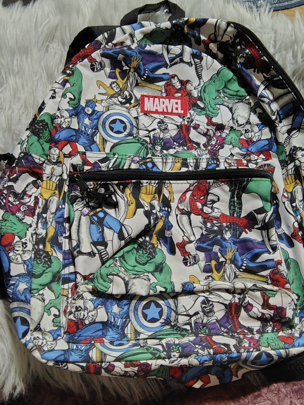 Marvel Avengers Comic Print Backpack Superhero Book Bag Back to School